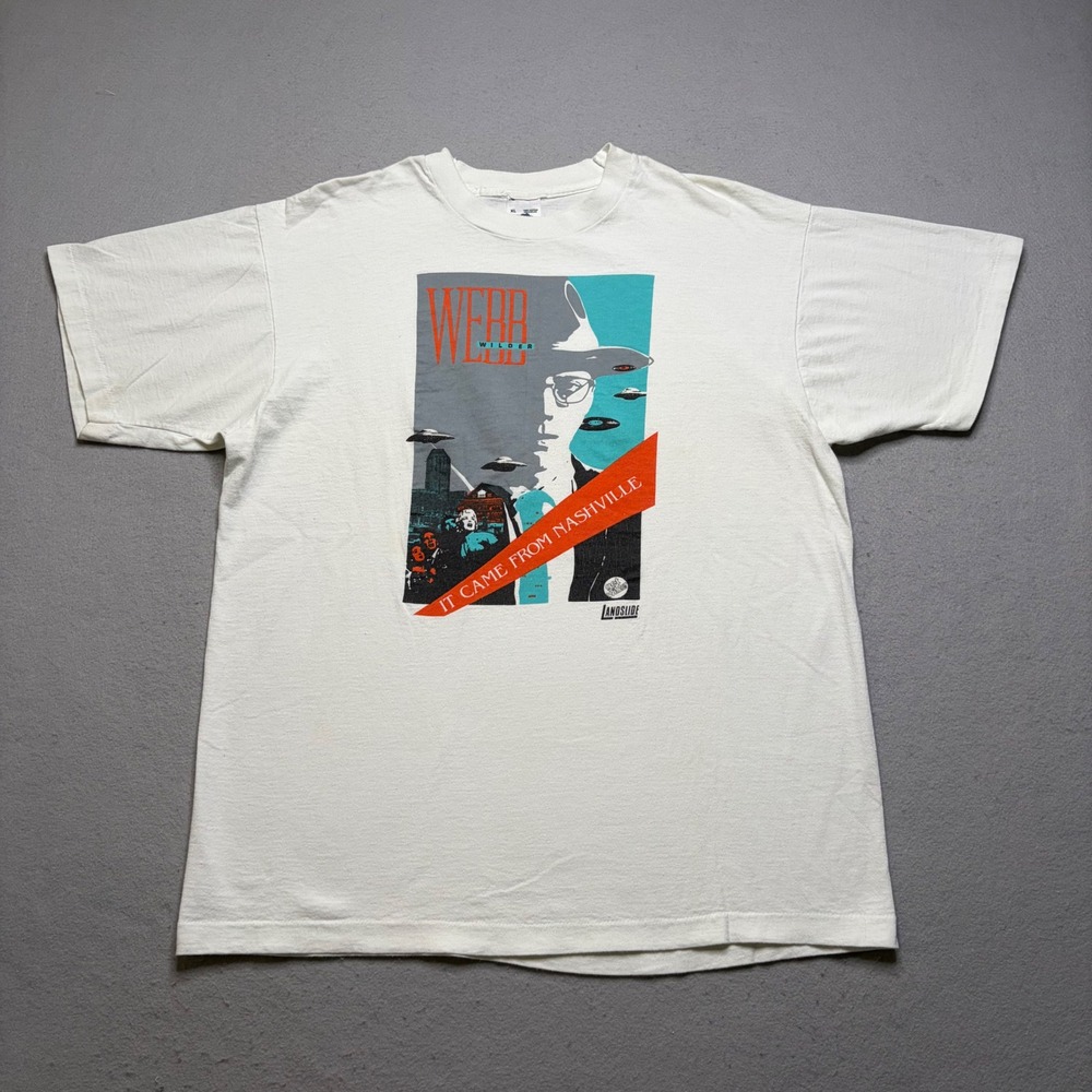 Webb Wilder‎ T Shirt Mens XL White It Came From Nashville 90s Vintage Band Tee